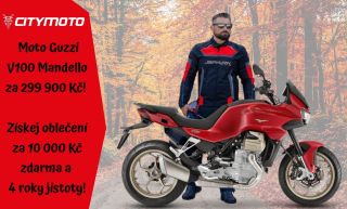 V100 Mandello jen za 299 900 Kč! Oblečení v hodnotě 10 000 Kč ZDARMA + 4 roky záruky!